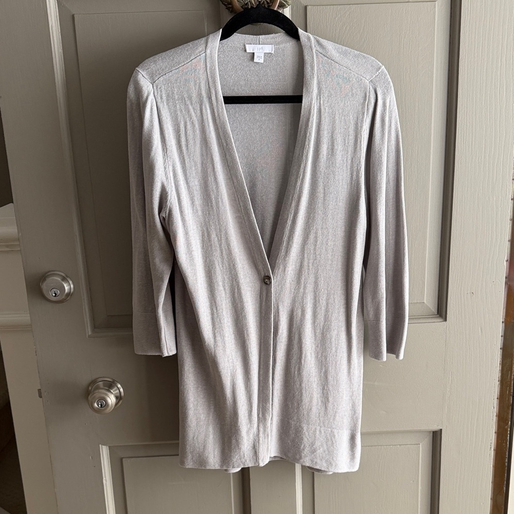 J. Jill Soft Gray Open Cardigan
